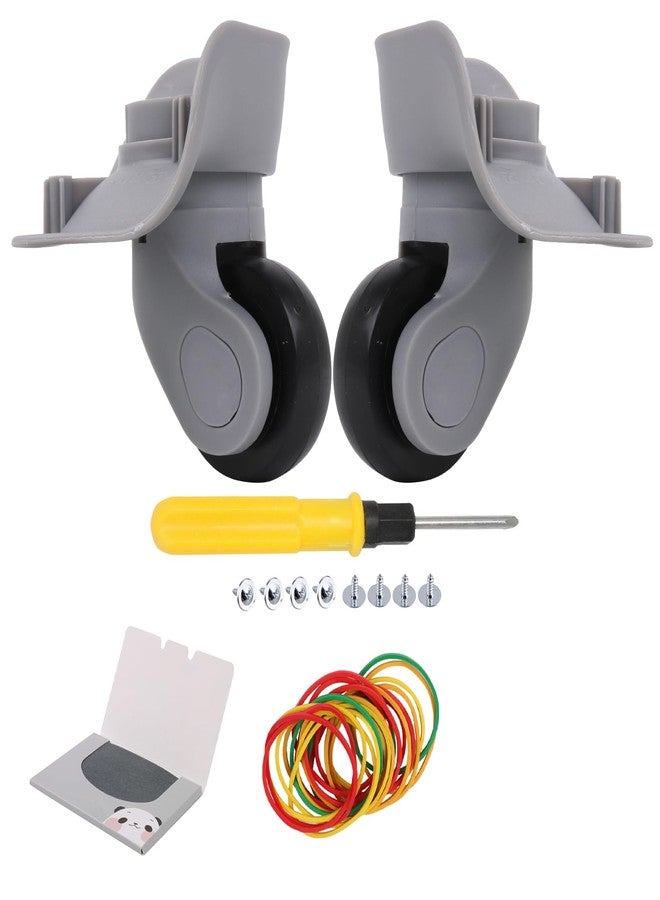 Bstinay W041 2 Pieces Left Right Swivel Luggage Replacement Wheels DIY Suitcase Caster w/Screws Grey - Image 1